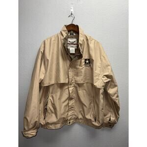 Vintage US Army Windbreaker Jacket Full Zip Gold Golden Oarsmen Lightweight L